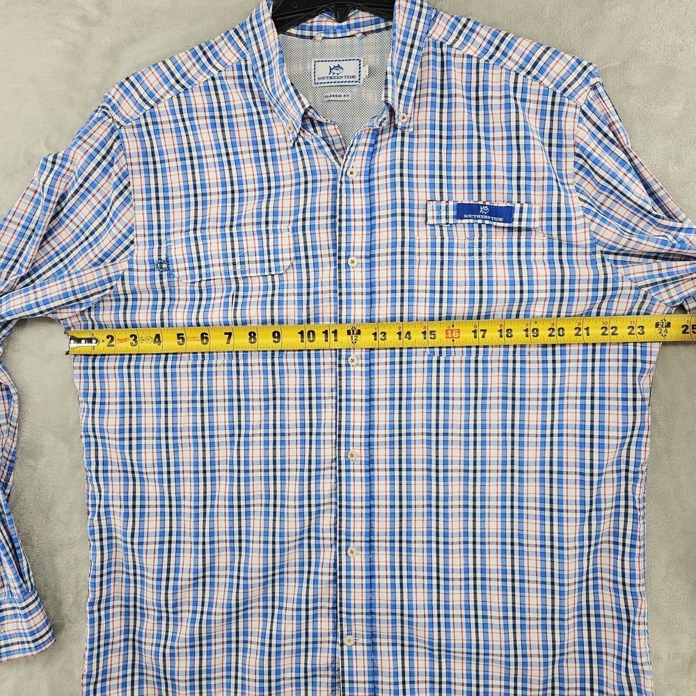 Southern Tide Men's Shore Shot Long Sleeve Vented Fishing Shirt Size Large Blue View 4